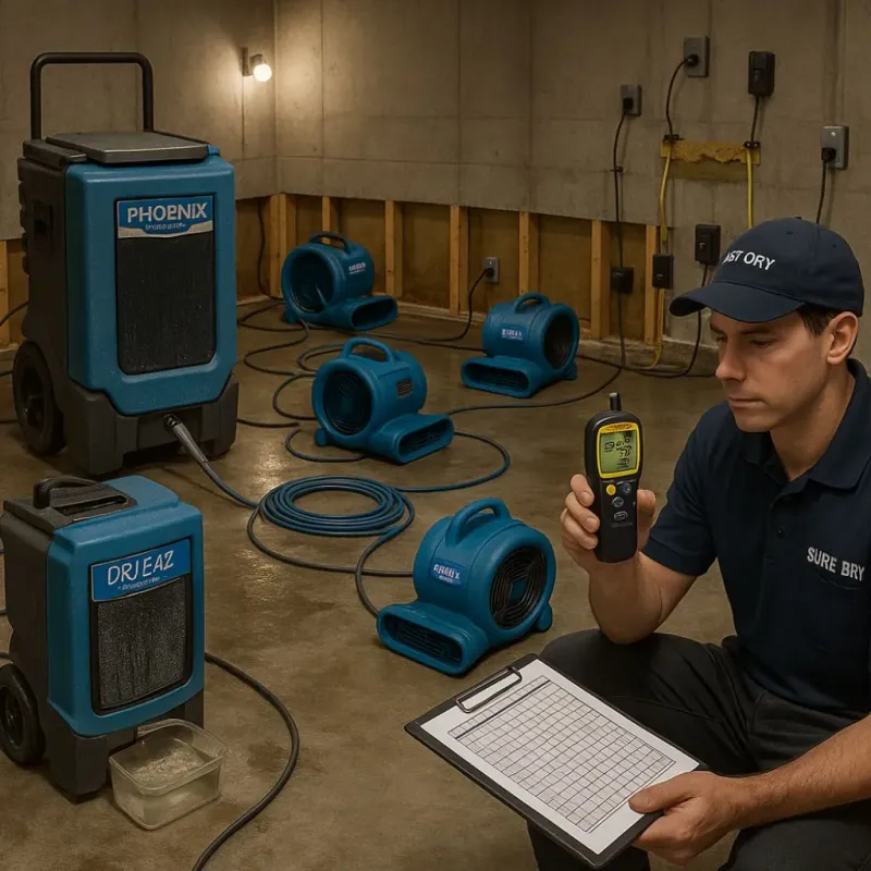 Structural Drying and Dehumidification process in Forsyth, IL